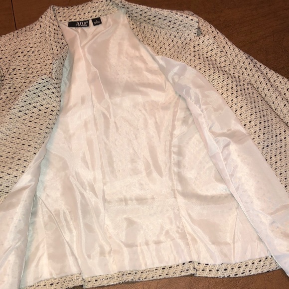 A.N.A. Lined Black and White Zip Blazer Jacket L - Picture 7 of 14